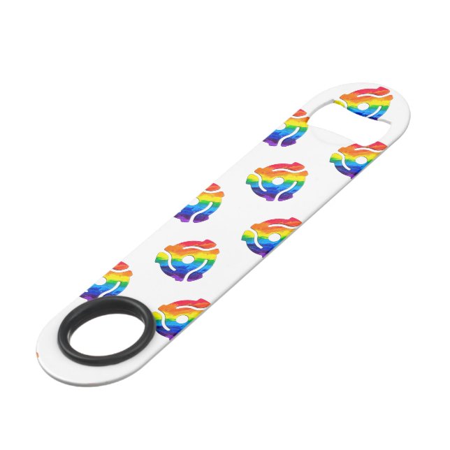 SlipperyJoe's plastic 45 RPM record adapter vibran Bar Key (Front Angled)