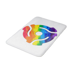 SlipperyJoe's plastic 45 RPM record adapter vibran Bath Mat