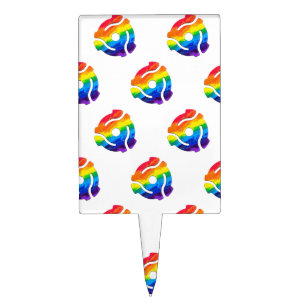 SlipperyJoe's plastic 45 RPM record adapter vibran Cake Topper