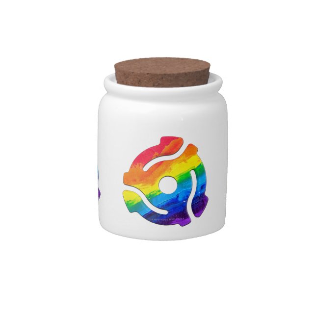 SlipperyJoe's plastic 45 RPM record adapter vibran Candy Jar (Front)