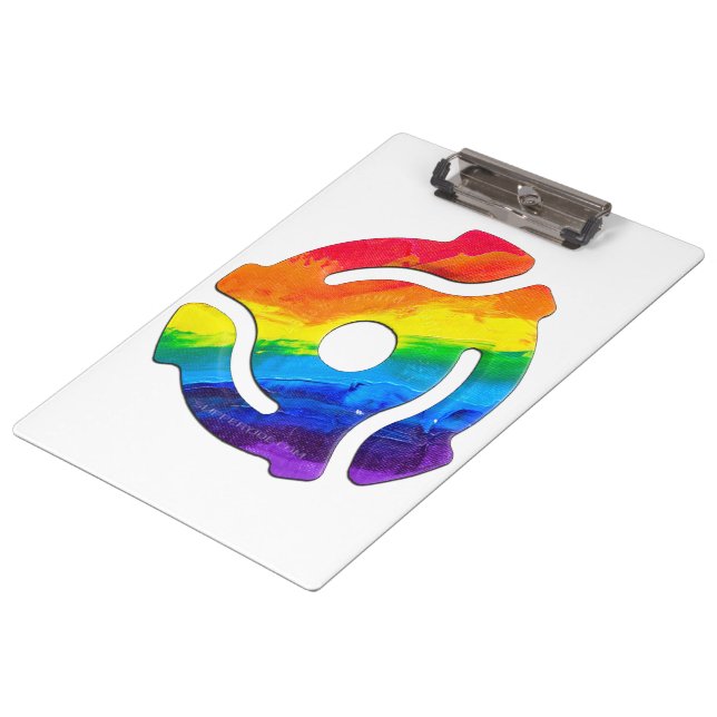 SlipperyJoe's plastic 45 RPM record adapter vibran Clipboard (Angled)