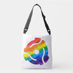 SlipperyJoe's plastic 45 RPM record adapter vibran Crossbody Bag