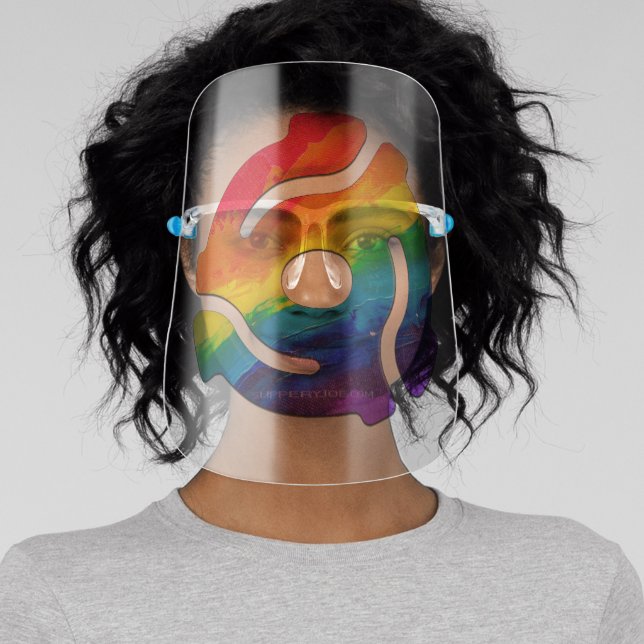 SlipperyJoe's plastic 45 RPM record adapter vibran Face Shield (Insitu)