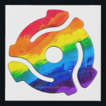 SlipperyJoe's plastic 45 RPM record adapter vibran Faux Canvas Print<br><div class="desc">SlipperyJoe's plastic 45 RPM record adapter vibrant rainbow tie-dye design spindle insert contemporary pop-art vibe red orange yellow green blue purple retro meets modern 7-inch vinyl artistic gay pride gifts LGBTQIA merging nostalgia with modern identity standard turntables</div>