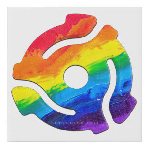 SlipperyJoe's plastic 45 RPM record adapter vibran Faux Canvas Print