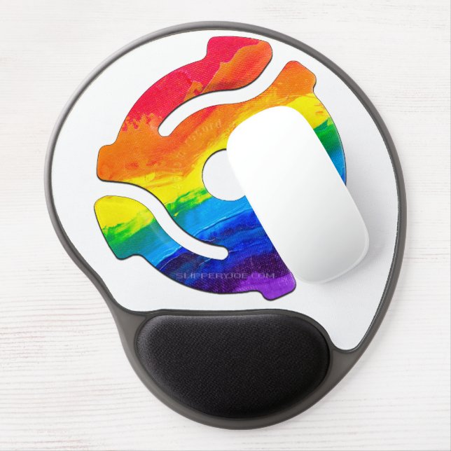 SlipperyJoe's plastic 45 RPM record adapter vibran Gel Mouse Pad (Left Side)