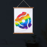 SlipperyJoe's plastic 45 RPM record adapter vibran Hanging Tapestry<br><div class="desc">SlipperyJoe's plastic 45 RPM record adapter vibrant rainbow tie-dye design spindle insert contemporary pop-art vibe red orange yellow green blue purple retro meets modern 7-inch vinyl artistic gay pride gifts LGBTQIA merging nostalgia with modern identity standard turntables</div>