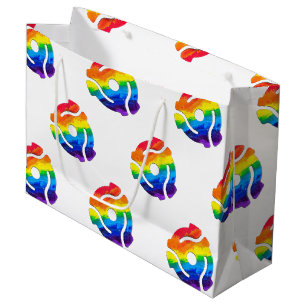 SlipperyJoe's plastic 45 RPM record adapter vibran Large Gift Bag