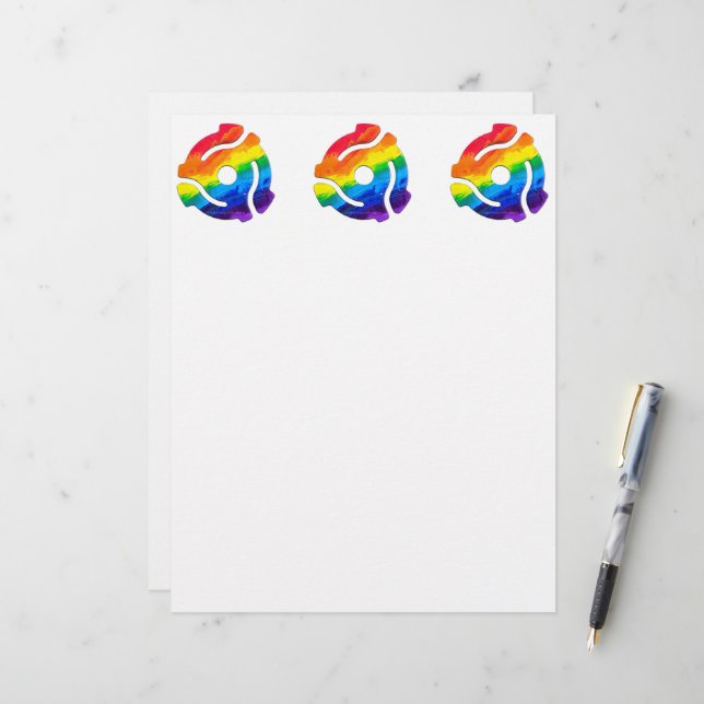 SlipperyJoe's plastic 45 RPM record adapter vibran Letterhead (Front/Back In Situ)