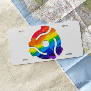 SlipperyJoe's plastic 45 RPM record adapter vibran License Plate