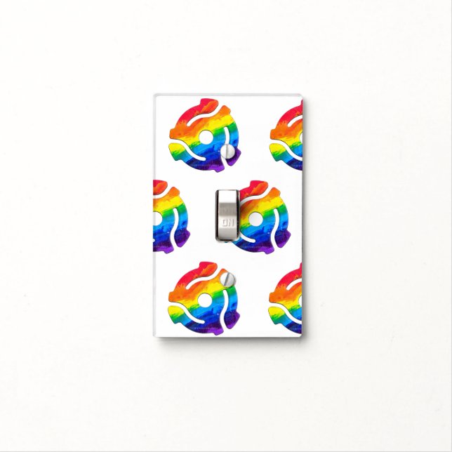 SlipperyJoe's plastic 45 RPM record adapter vibran Light Switch Cover (In Situ)