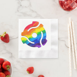 SlipperyJoe's plastic 45 RPM record adapter vibran Napkins