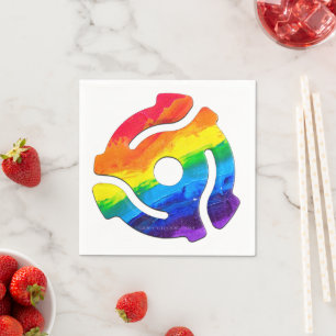 SlipperyJoe's plastic 45 RPM record adapter vibran Napkins