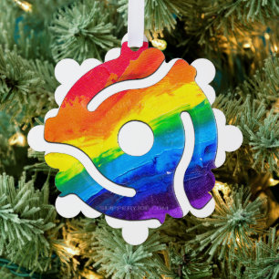 SlipperyJoe's plastic 45 RPM record adapter vibran Ornament Card