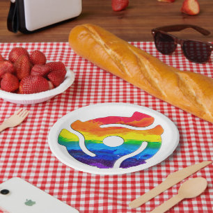 SlipperyJoe's plastic 45 RPM record adapter vibran Paper Plates