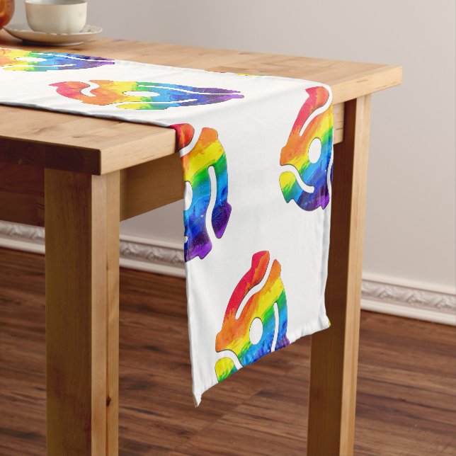 SlipperyJoe's plastic 45 RPM record adapter vibran Short Table Runner (In Situ)