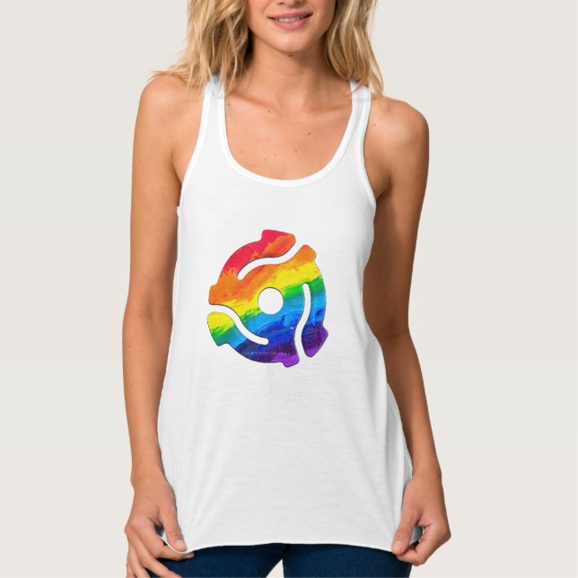 SlipperyJoe's plastic 45 RPM record adapter vibran Tank Top (Front)
