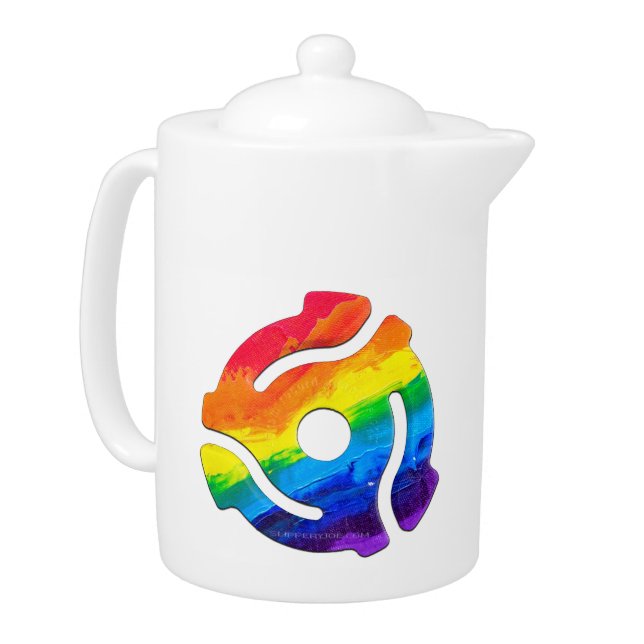 SlipperyJoe's plastic 45 RPM record adapter vibran Teapot (Left)