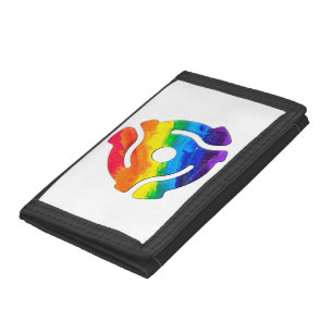 SlipperyJoe's plastic 45 RPM record adapter vibran Tri-fold Wallet