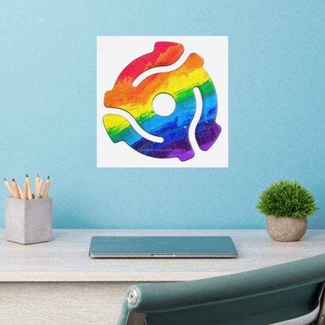 SlipperyJoe's plastic 45 RPM record adapter vibran Wall Decal (Home Office 2)