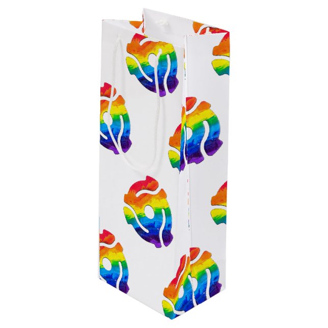 SlipperyJoe's plastic 45 RPM record adapter vibran Wine Gift Bag (Front Angled)