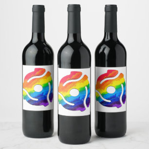 SlipperyJoe's plastic 45 RPM record adapter vibran Wine Label