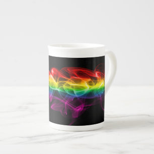 SlipperyJoe's plume of rainbow energy vapor caught Bone China Mug