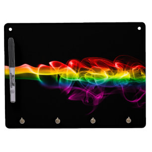 SlipperyJoe's plume of rainbow energy vapor caught Dry Erase Board With Keychain Holder