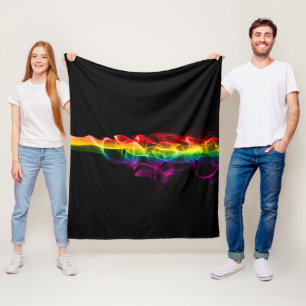 SlipperyJoe's plume of rainbow energy vapor caught Fleece Blanket