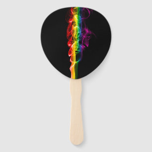 SlipperyJoe's plume of rainbow energy vapor caught Hand Fan