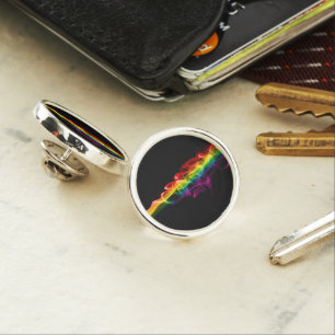 SlipperyJoe's plume of rainbow energy vapor caught Lapel Pin