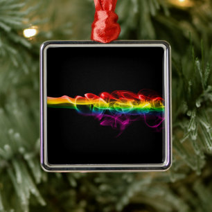 SlipperyJoe's plume of rainbow energy vapor caught Metal Ornament