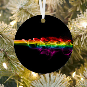 SlipperyJoe's plume of rainbow energy vapor caught Metal Ornament