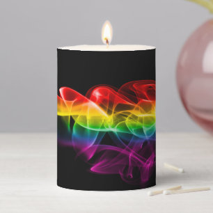 SlipperyJoe's plume of rainbow energy vapor caught Pillar Candle
