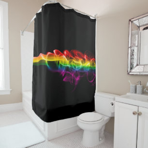 SlipperyJoe's plume of rainbow energy vapor caught Shower Curtain
