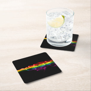 SlipperyJoe's plume of rainbow energy vapor caught Square Paper Coaster