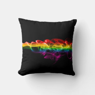 SlipperyJoe's plume of rainbow energy vapor caught Throw Pillow