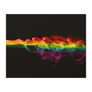 SlipperyJoe's plume of rainbow energy vapor caught Wood Wall Art