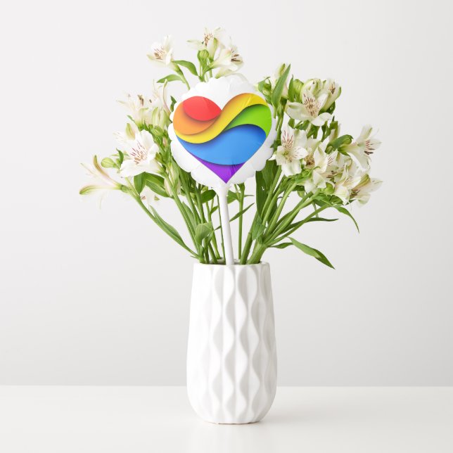 SlipperyJoe's Pride Heart Curves heart-shaped 3-D  Balloon (Vase)