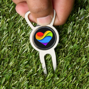 SlipperyJoe's pride heart curves shape 3-D three-d Divot Tool
