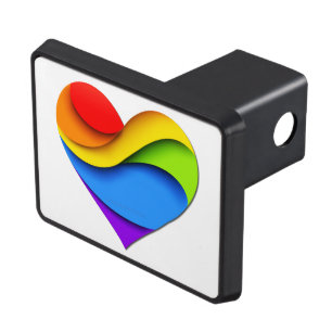 SlipperyJoe's pride heart curves shape 3-D three-d Hitch Cover