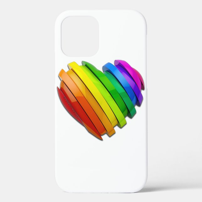 SlipperyJoe's pride heart shape multiple horizonta Case-Mate iPhone Case (Back)