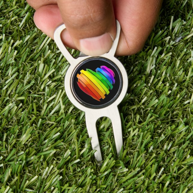 SlipperyJoe's pride heart shape multiple horizonta Divot Tool (Insitu 1)