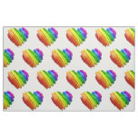 SlipperyJoe's pride heart shape multiple horizonta Fabric