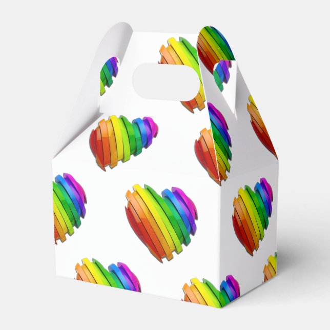 SlipperyJoe's pride heart shape multiple horizonta Favor Boxes (Front Side)