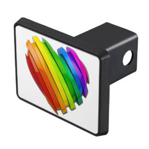 SlipperyJoe's pride heart shape multiple horizonta Hitch Cover
