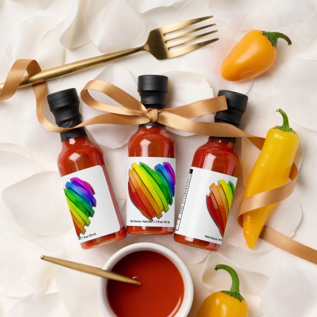 SlipperyJoe's pride heart shape multiple horizonta Hot Sauces (Wedding)