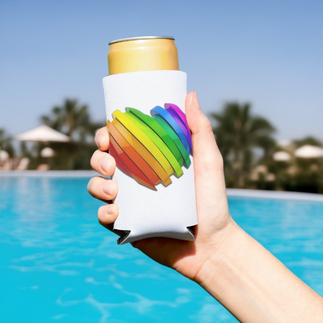 SlipperyJoe's pride heart shape multiple horizonta Seltzer Can Cooler (In Situ Pool)