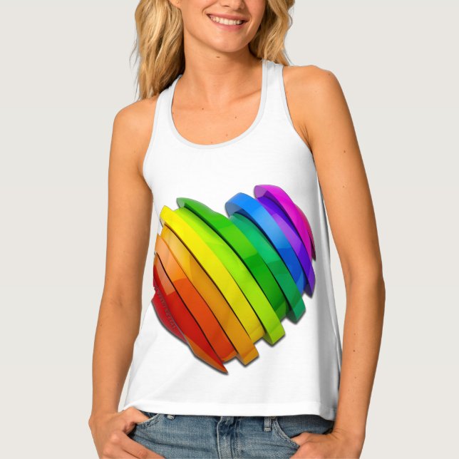 SlipperyJoe's pride heart shape multiple horizonta Tank Top (Front)