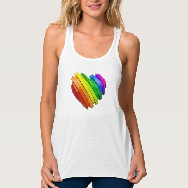 SlipperyJoe's pride heart shape multiple horizonta Tank Top (Front)
